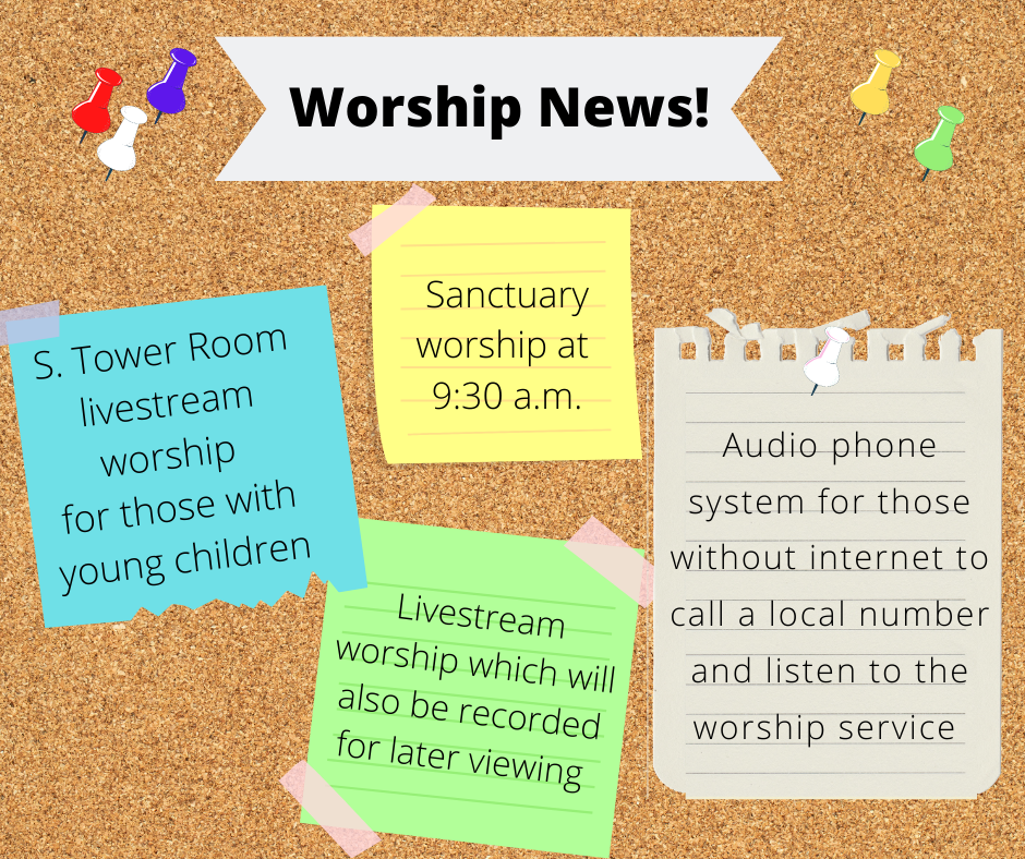 Sanctuary Worship every Sunday at 9:30 a.m.